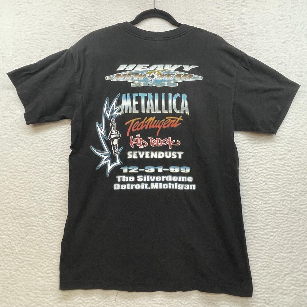 Vintage Metallica Shirt Mens Large Black Motor City Millennium Concert 1999 90s - Picture 2 of 10